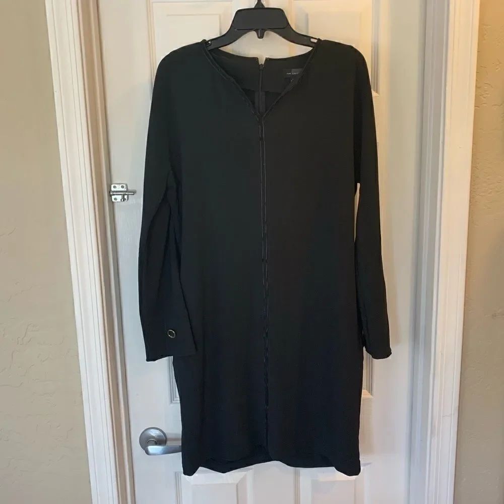 The Limited Straight Black Dress with Front Pocket